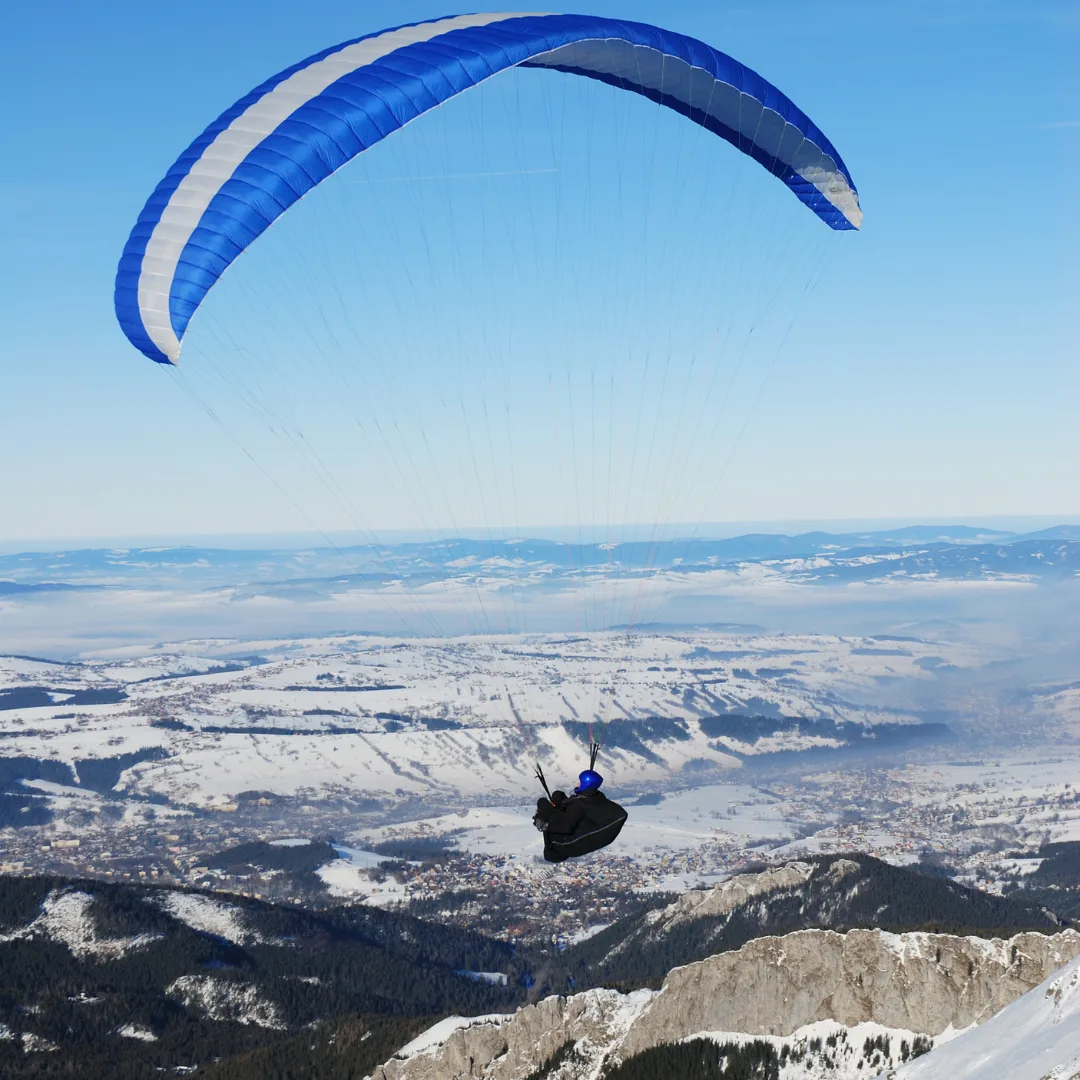 View of Jounieh Bay from a paragliding flight above Harissa